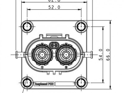 Amphenol 2芯塑料插座 A鍵位(不含端子)圖片5